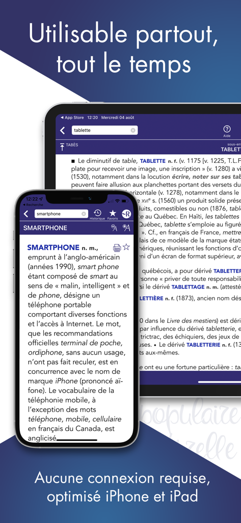 Dictionnaire Robert Historique - Dictionnaire Robert Historique app interface on iPhone and iPad