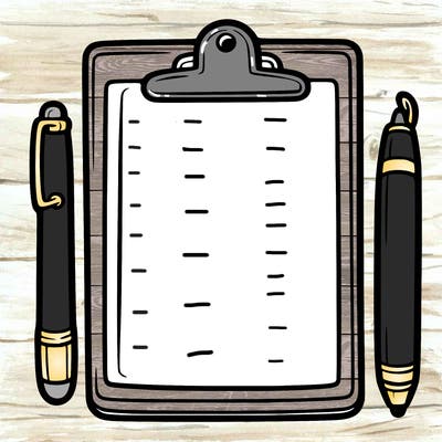 blank clip board with pen