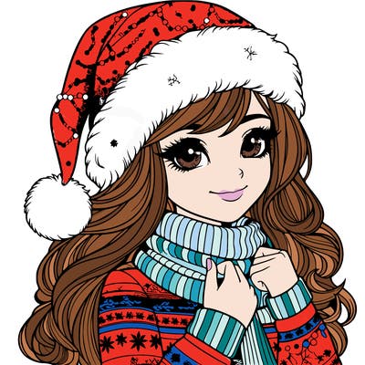 realistic christmas girl