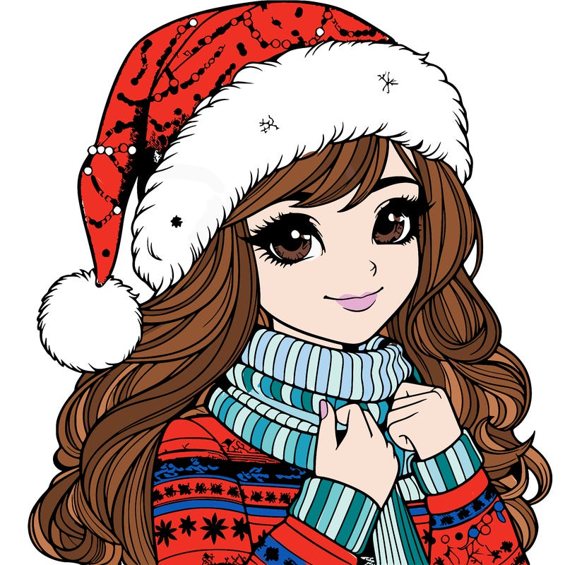realistic christmas girl