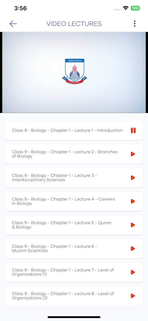 Prep by PGC | Free Matric - List of Class 9 Biology video lectures in the Prep by PGC educational app