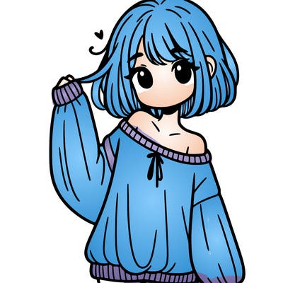 girl in baggy sweater hanging off her shoulder