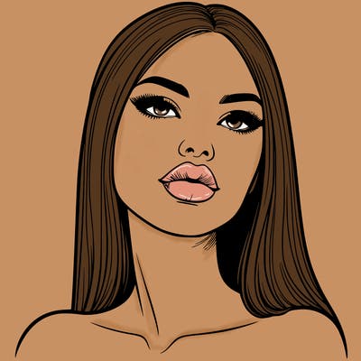 realistic woman with full lips
