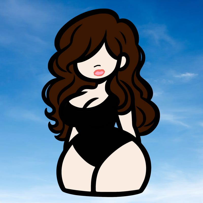 curvy woman with hair