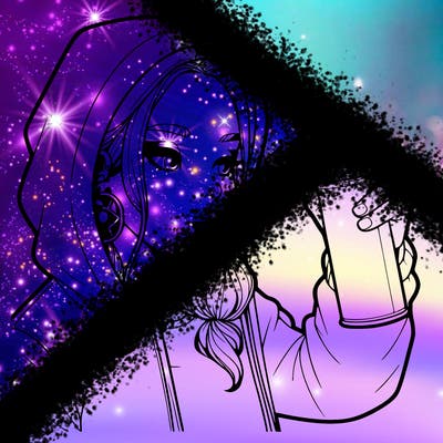 a realistic girl, spray painting