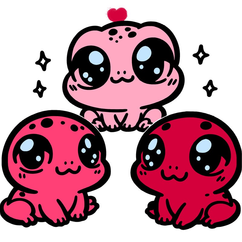 cute baby chibi frogs