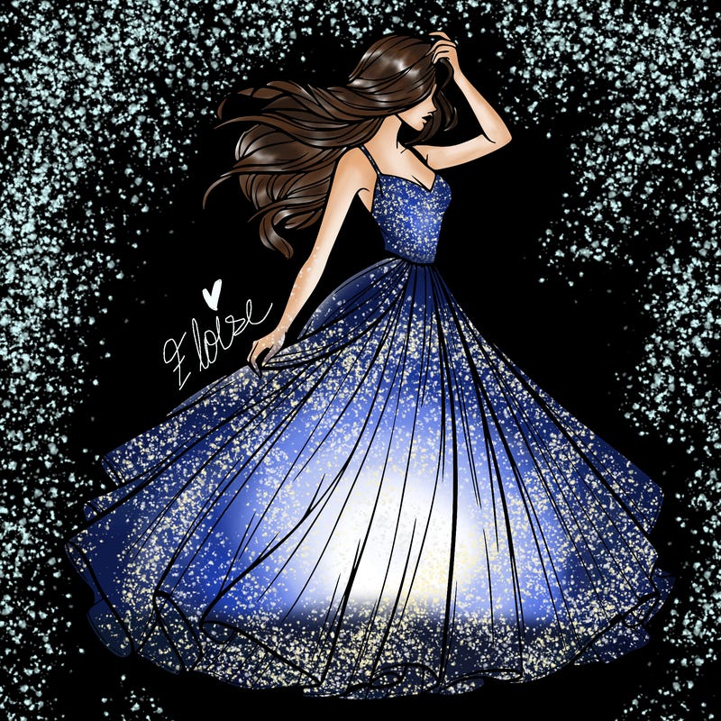 realistic woman with dress flowing in the wind