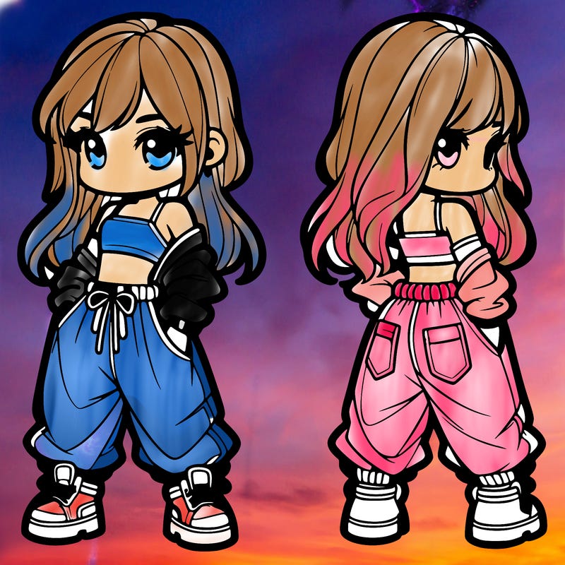 girl in crop top and baggy pants