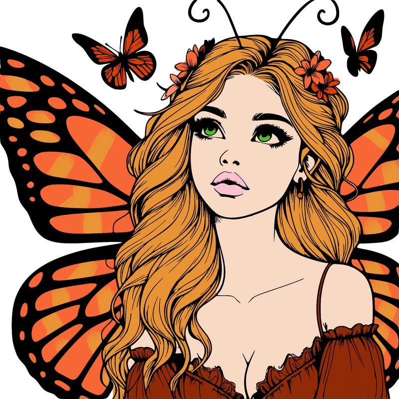 butterfly fairy realistic girl