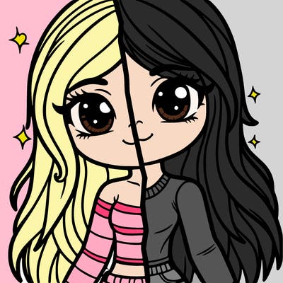 a girl half and half