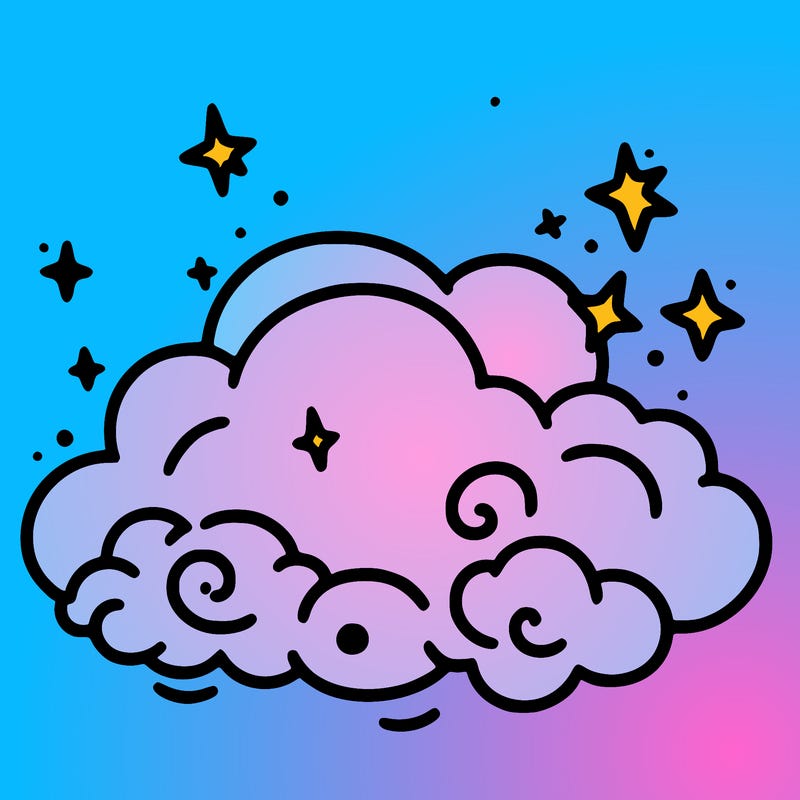 pink starry cloud sky