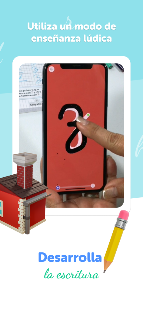 PleIQ - Caligrafía Interactiva - Trazando letras cursivas en un teléfono móvil con la aplicación interactiva de caligrafía PleIQ