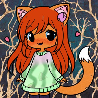 girl with cat ears and tail