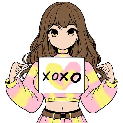 girl holding a blank sign in a long sleeve crop top