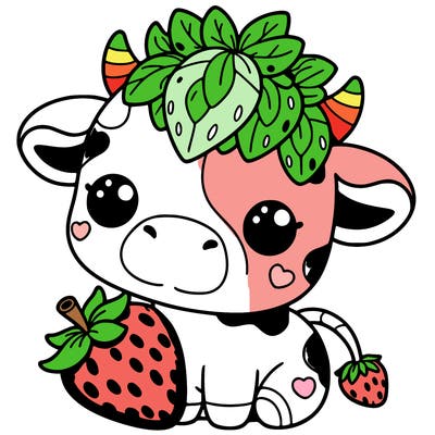 cute strawberry cow