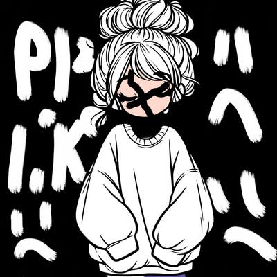 girl with baggy sweatshirt and messy bun