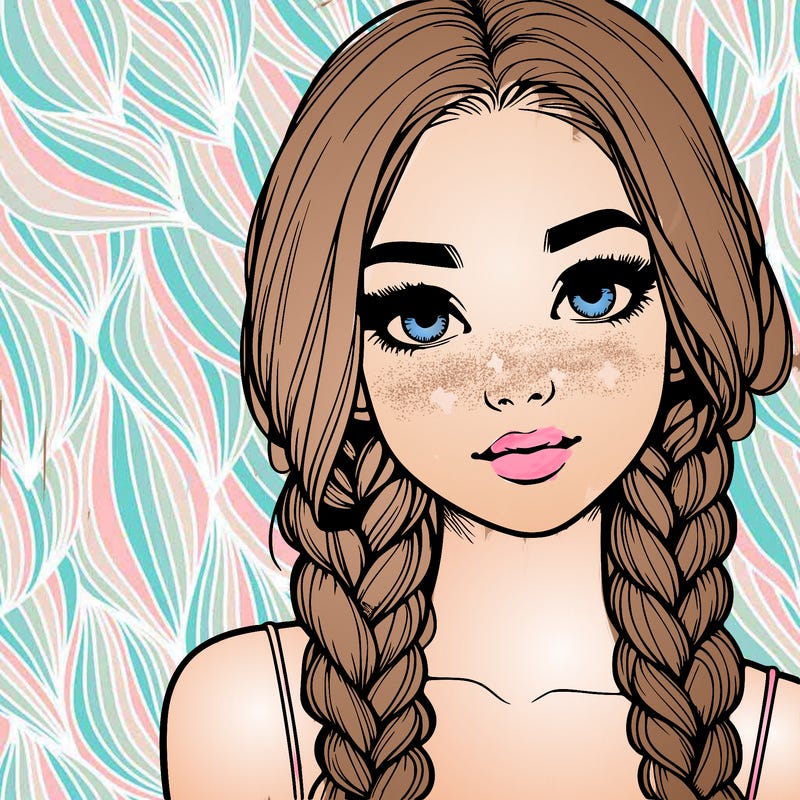 realistic girl with braids