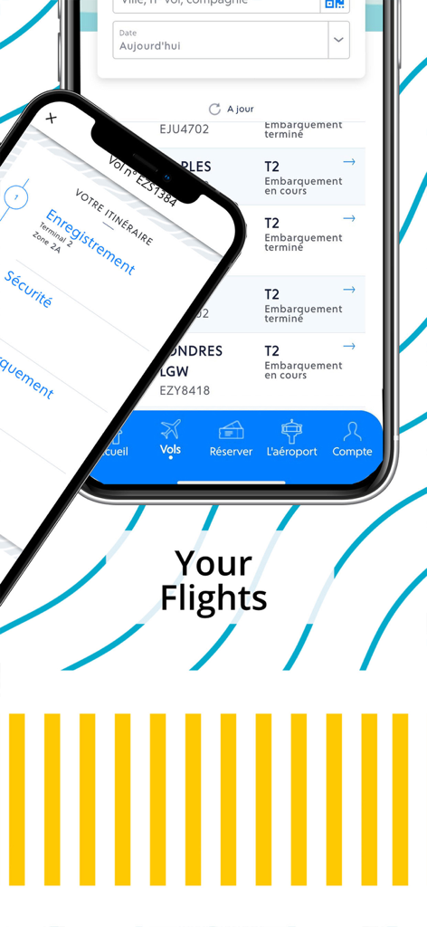 Aéroport Nice Côte d'Azur - Monitoraggio dei voli e visualizzazione dell'itinerario sull'app mobile dell'aeroporto di Nizza Costa Azzurra