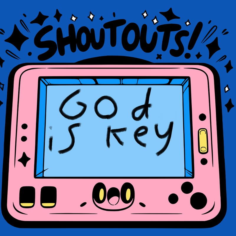 blank canvas that says above it shoutouts