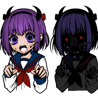 scary anime girl