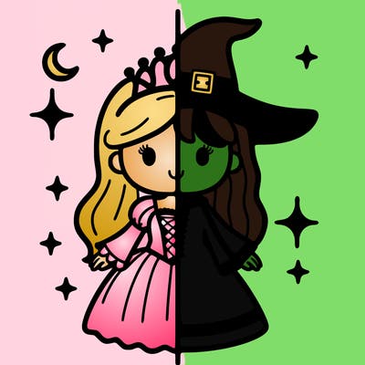 split princess and witch