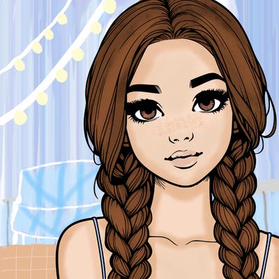 realistic girl with braids