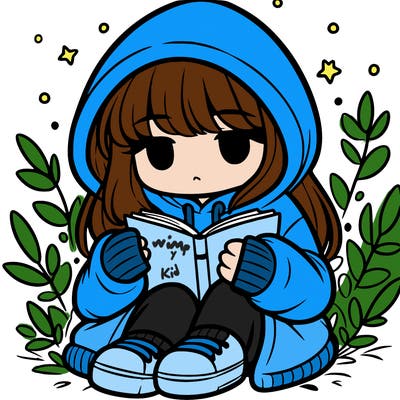 girl in oversized hoodie reading a book