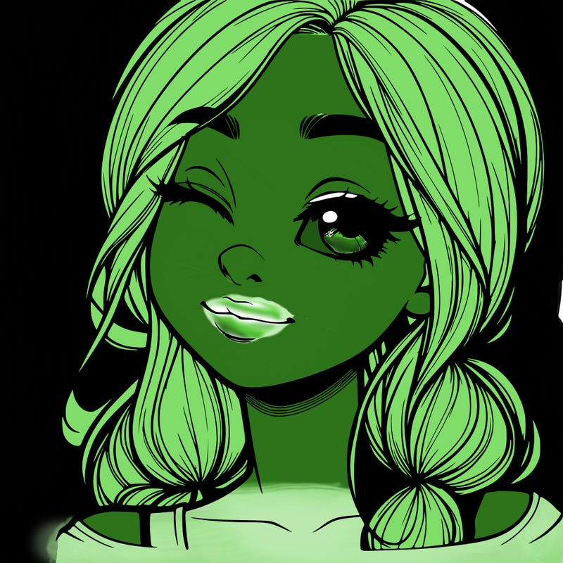 realistic girl with squinted eyes