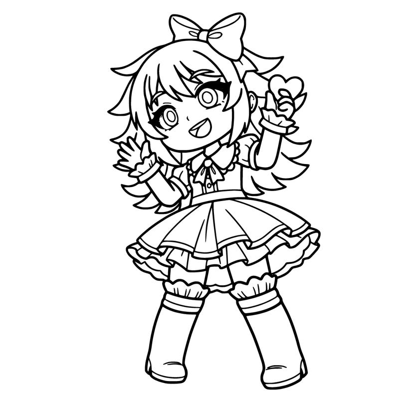 gacha life character girl with wide eyes and a smile