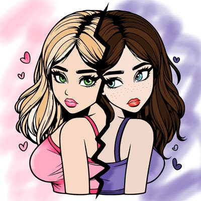 realistic girl split