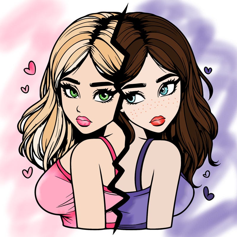 realistic girl split