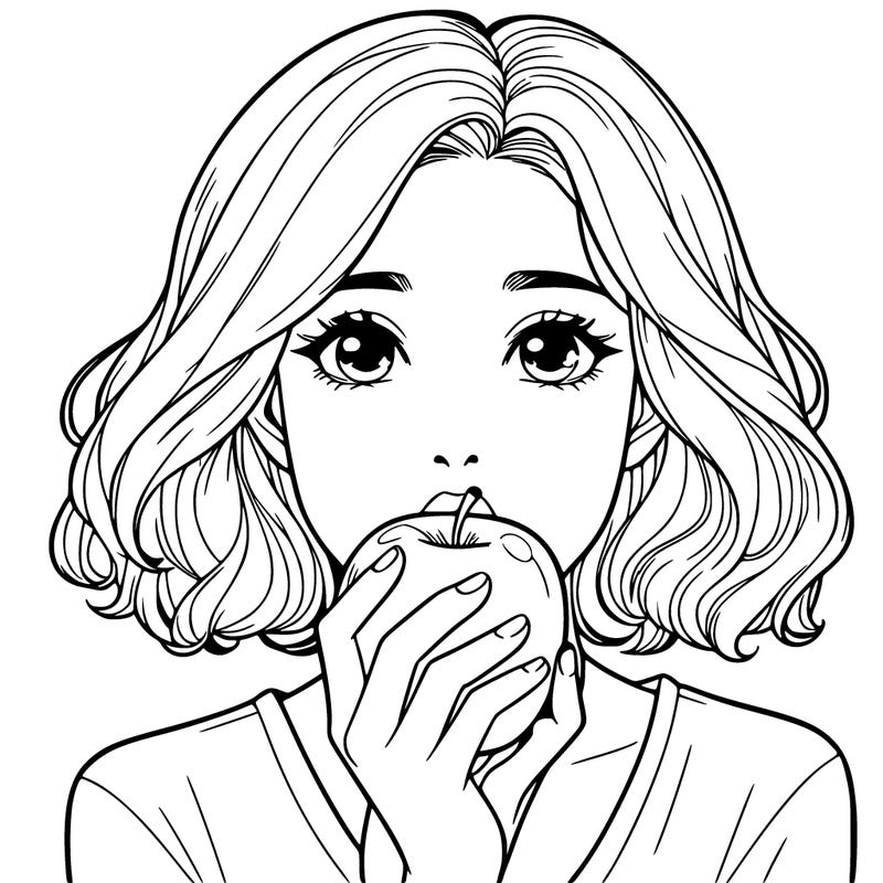 woman eating an apple