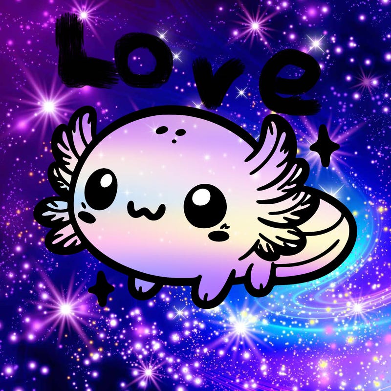 cute easy baby axolotl