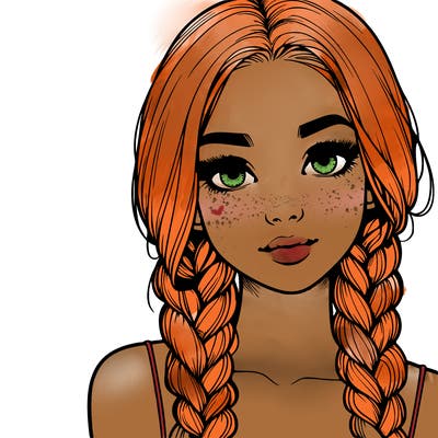 realistic girl with braids