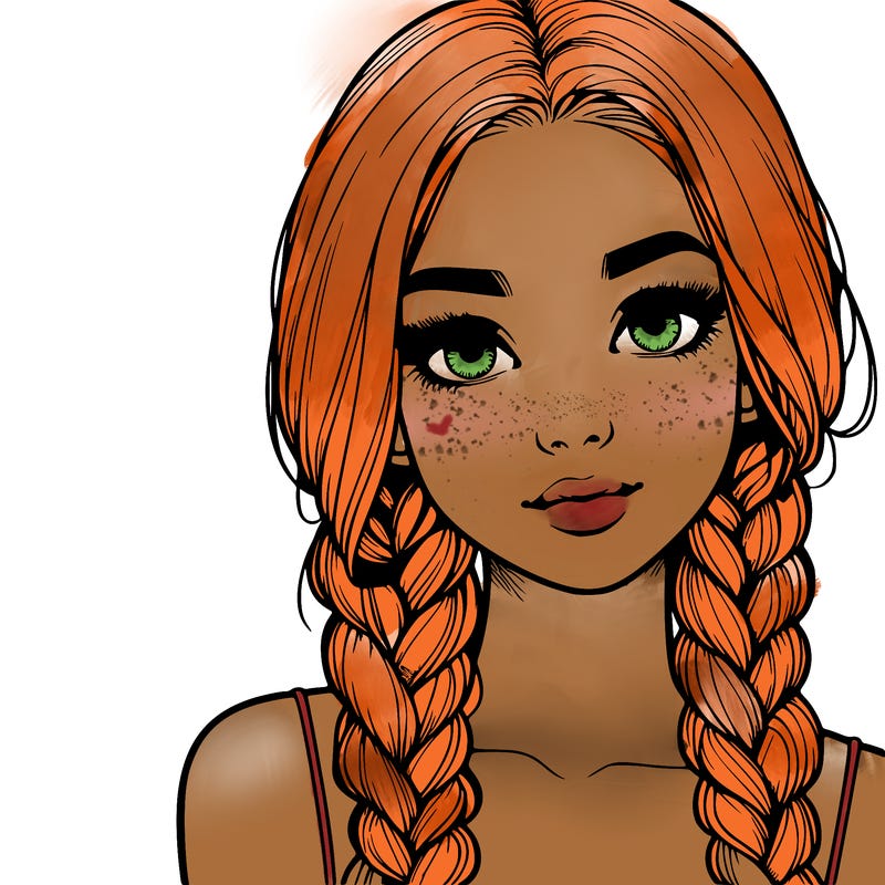 realistic girl with braids