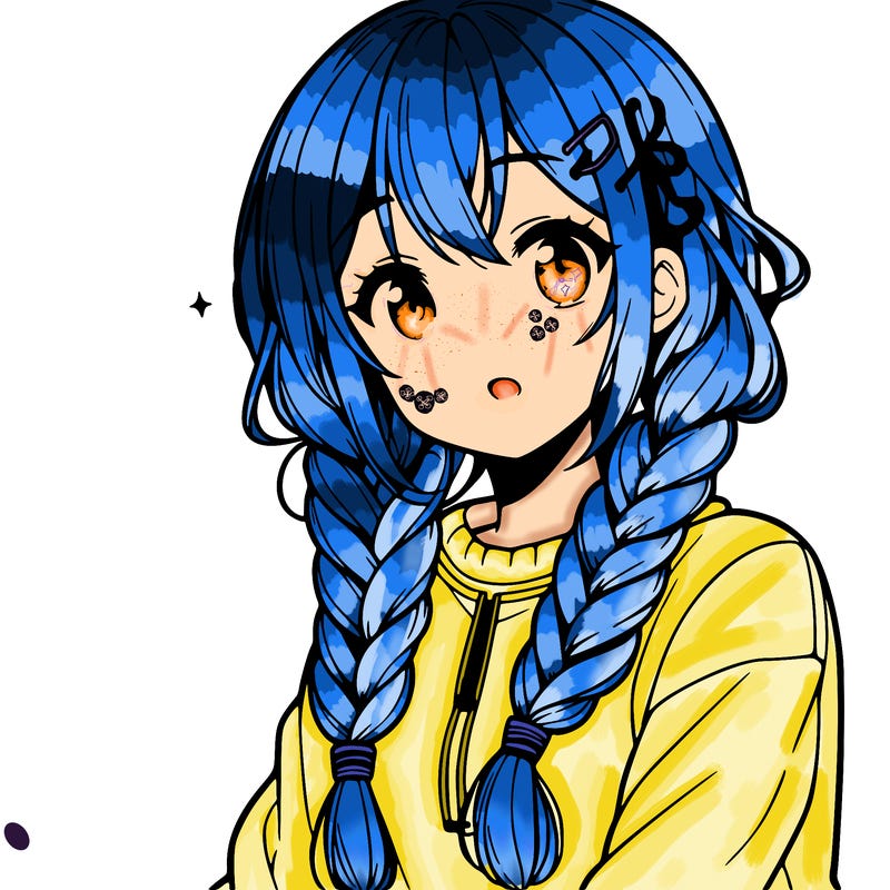 anime woman with braids