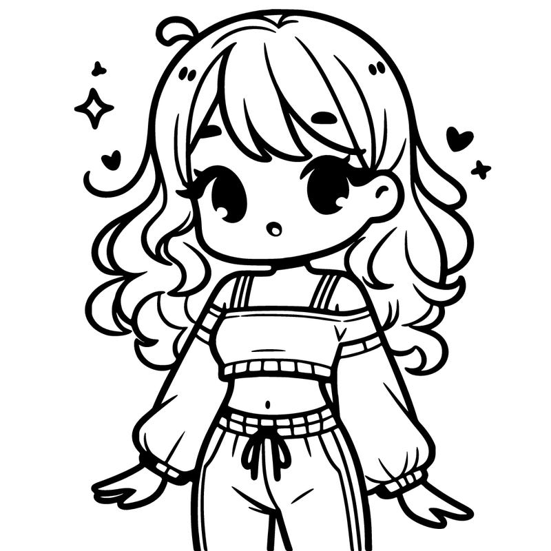 cute girl wearing a crop top and pants