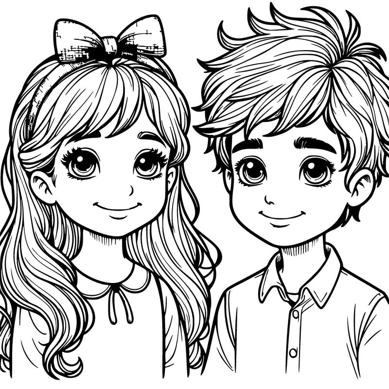 boy and girl realistic