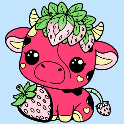 cute strawberry cow