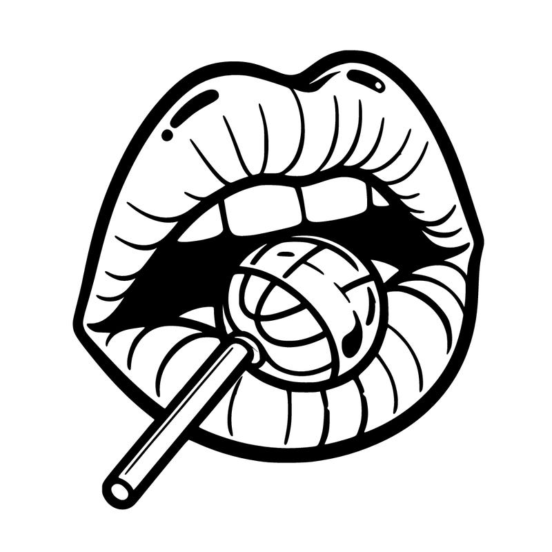 lips with lollipop