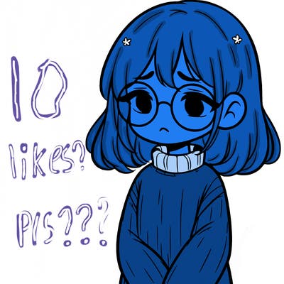 sad girl with glasses in a sweater