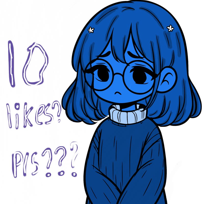 sad girl with glasses in a sweater