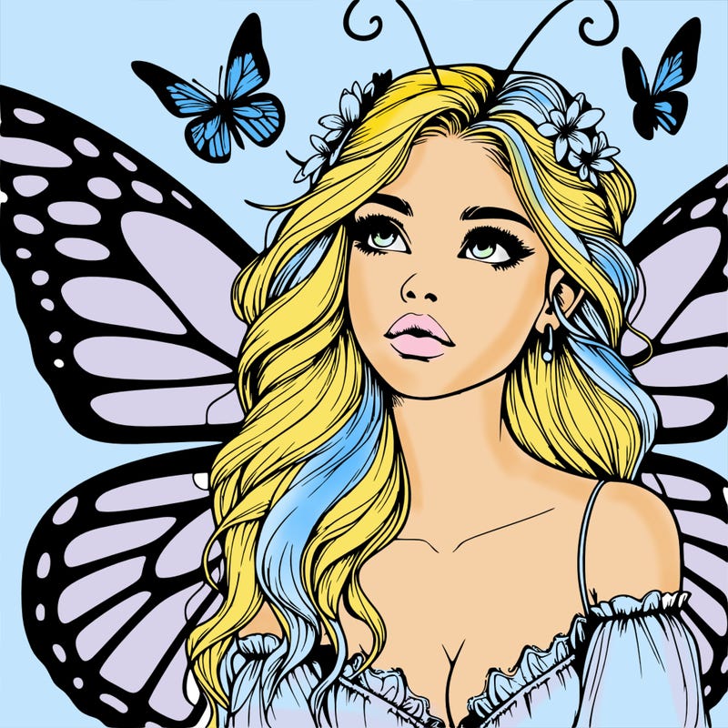 butterfly fairy realistic girl