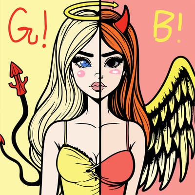 devil vs angel realistic girl