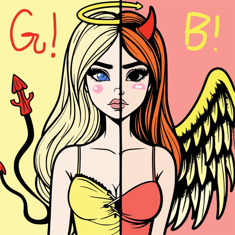 devil vs angel realistic girl