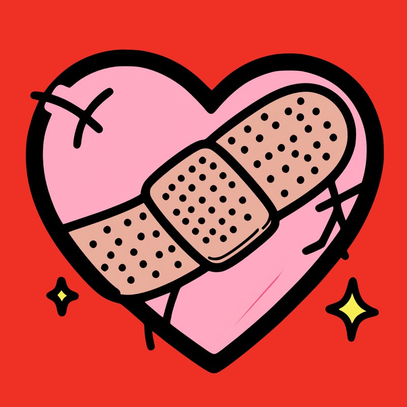 heart with a bandage around it