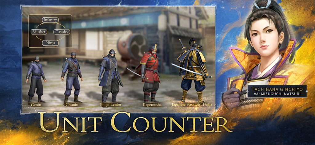 New Nobunaga's Ambition - A display of ninja unit classes and the unit counter tactical system in New Nobunagas Ambition