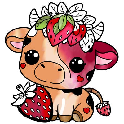 cute strawberry cow