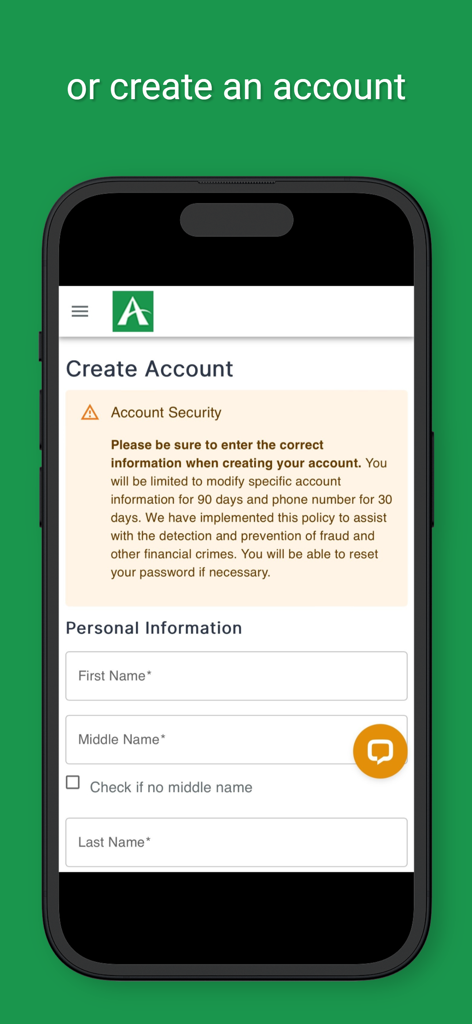 Registration screen of the Access Corrections app for account creation