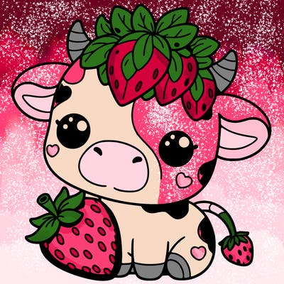 cute strawberry cow